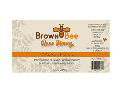 Brown Bee Honey design food food and drink food label honey label label design