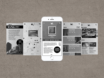 BRUTAL LONDON (App) android app app design architecture brutal brutalism brutalist iphone iphone app platform platform design ui uidesign uiux user experience user experience design user interface user interface design ux uxdesign