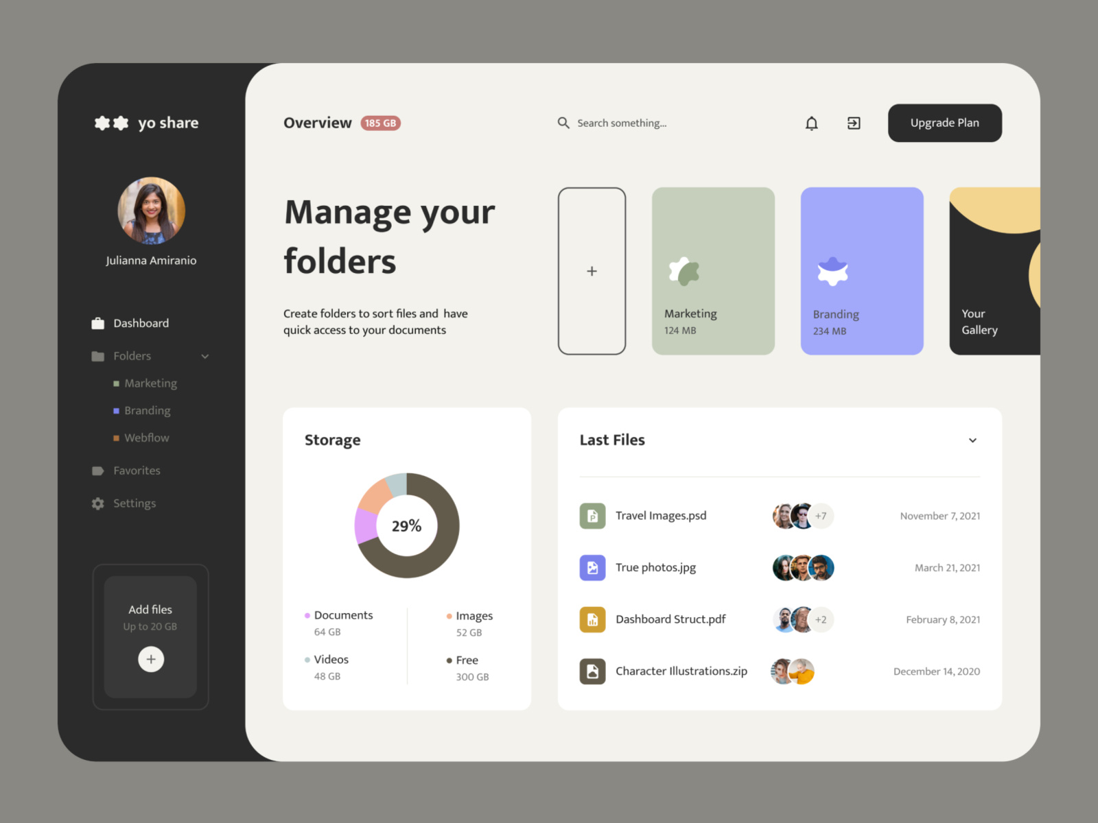 Files Management Dashboard Concept by Anastasiia Paranich on Dribbble