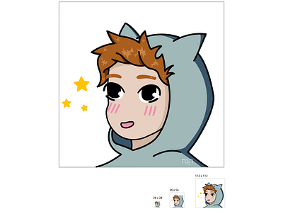 cute ikon design blue colors cute expression ikon illustration ilustrator twitch