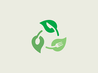 Leaf + Recycle + Food bio brand branding eco food identity illustration leaf logo nature recycle recycled