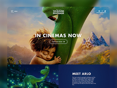 The Good Dinosaur Website dinosaur disney flat freebie identity illustration invite logo photoshop pixar web website