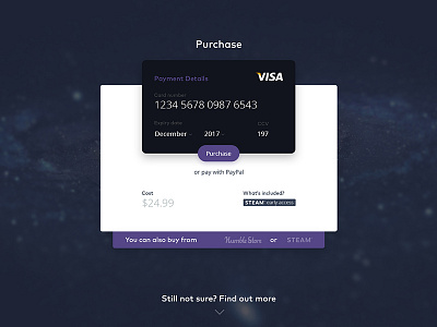 Universe Sandbox UI Payment brand card modal payment space ui ux web