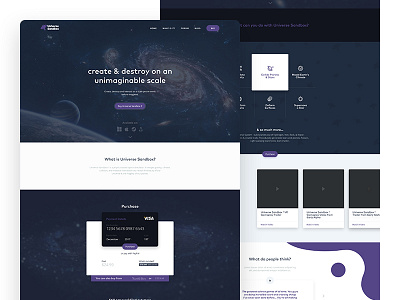 Universe Sandbox Website brand branding illustrator photoshop sandbox space ui universe ux web