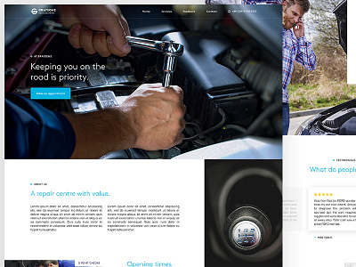 Graysons Auto Electrics Onepage auto brand branding car g identity logo responsive web