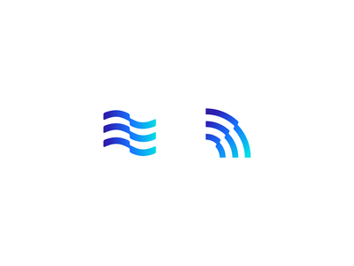 Wave / Air Mark Concepts brand branding design gradient identity illustration logo