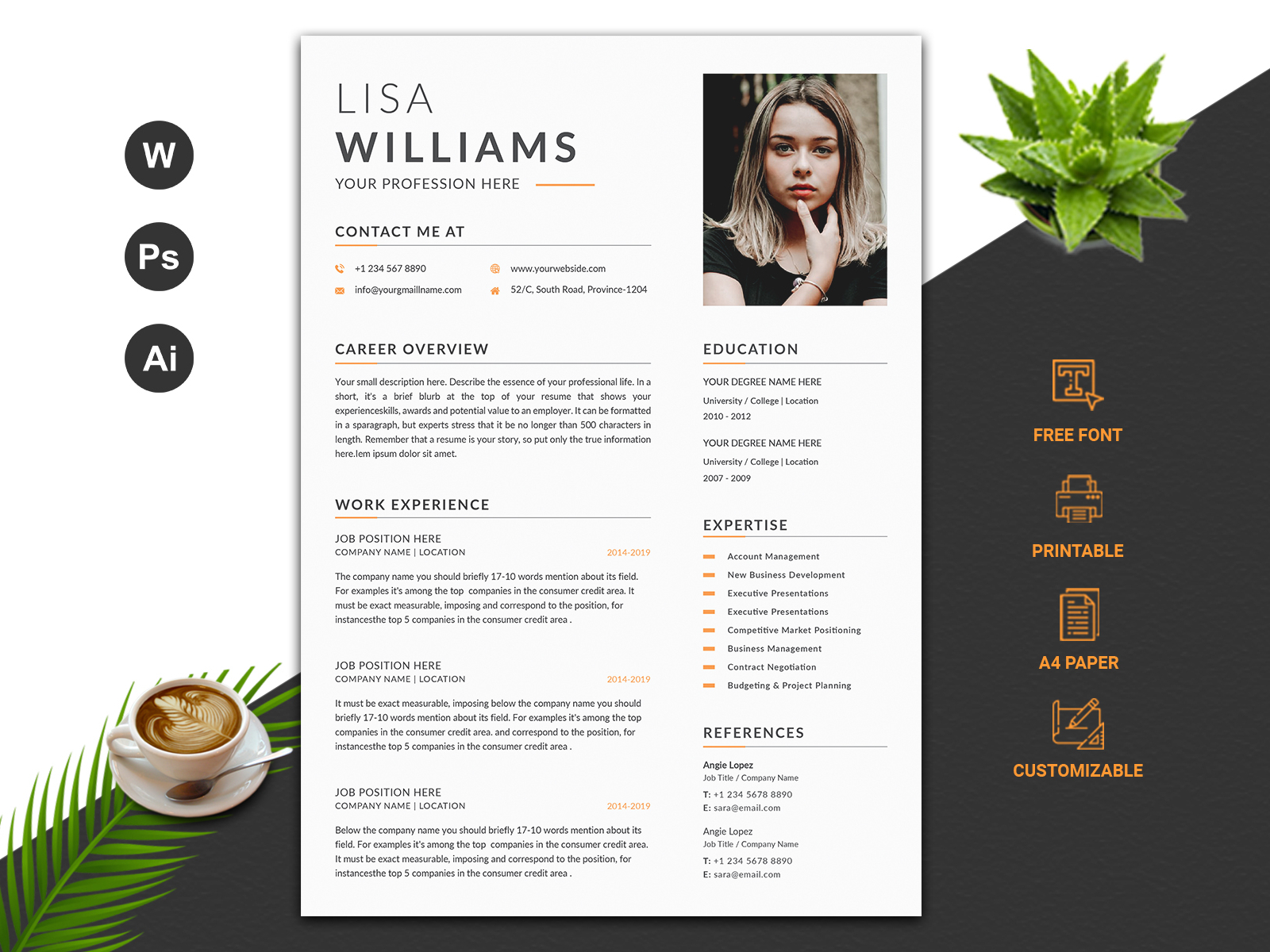 Clean CV/ Resume Template by Dinvect on Dribbble