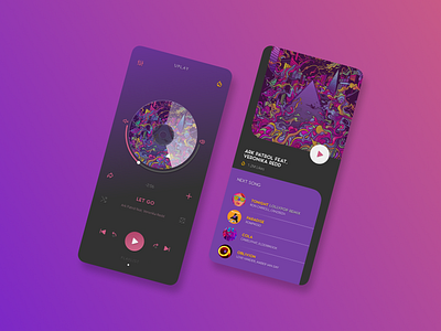 music player app #1 app design ios minimalism mobile music pink player purple ui ui design ux ux design