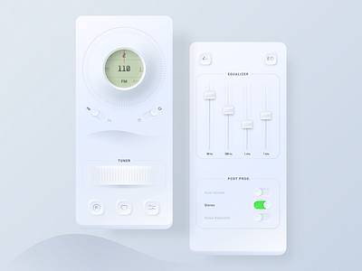 FM Receiver app blue clean design fm ios minimalism mobile radio receiver ui ui design ux ux design white