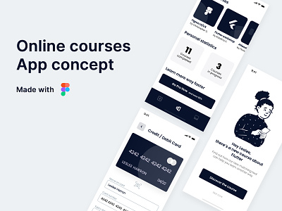 Online Courses Mobile App UI + Free Download