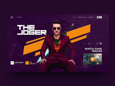 The Joger - Web Design for Gaming action gaming website joker tech technology the joker ui ui ux ux web webdesign