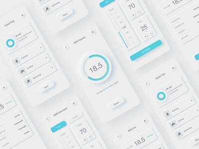 BMI Calculator App - Neumorphism 2020 trends age bmi calculate calculator calculator app dailyui design health height mobile app mobile design mobile ui neumorphic neumorphism skeuomorphic skeuomorphism ui ux weight