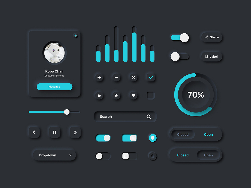 FREE - Neumorphism UI Kit by Kevin Al-Rizal on Dribbble