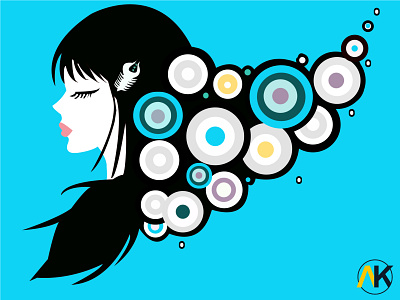 Girl in peace app branding debut design hello dribbble icon illustration logo typography ui ux vector