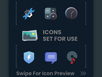 Icons Set For Use app design flat icon illustration illustrator logo minimal vector web