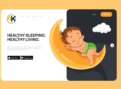 Healthy Sleeping Healthy Living app branding debut design hello dribbble icon illustration logo typography vector