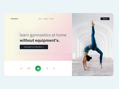 Gymnastics web UI design app art design icon illustration ui ux vector web website
