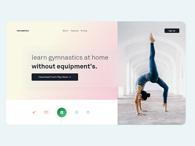 Gymnastics web UI design