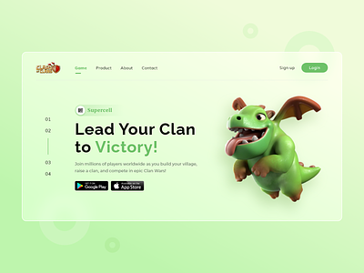 Clash of Clans Web UI app branding design graphic design icon illustration logo ui ux vector
