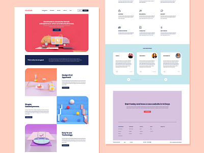 Concept for female entrepreneurs website 3d feminine purple ui web women