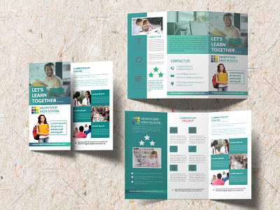 Tri Fold Study Brochure brochure design colours corporate education simplistic study trifold brochure university