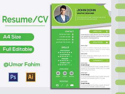 Resume brand design branding cool colors corporate cv template design designer fresh colors fresh design graphicdesign green post resume cv