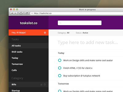 First dribbble - thanks to Tanya app clean dashboard debut design flat tasks ui ux web web app website