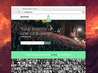 evevent.co landing page