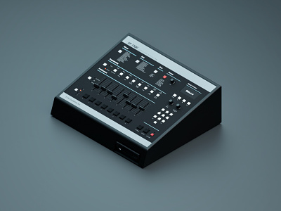 Noise Makers Collection - SP-1200 3d blender drum machine isometric render sp-1200