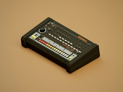 Noise Makers Collection - TR-808 3d 808 blender drum machine isometric render roland tr 808