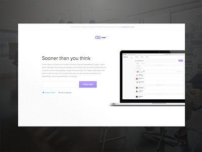 UI challenge - Landing page above the fold #003