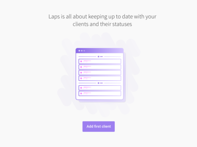 Add you first client to getlaps.com app application illustration input onboarding sketch startup ui user interface web