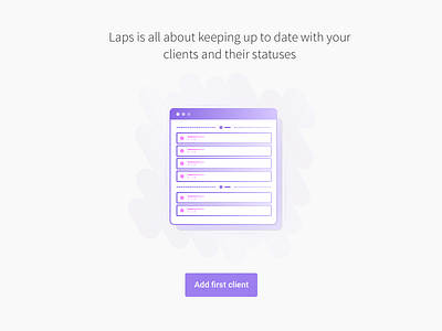 Add you first client to getlaps.com app application illustration input onboarding sketch startup ui user interface web