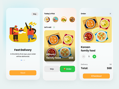 Food Delivery - Ui Design app app design delivery app design figma food illustration ios ios app design mobile ui product design uidesign uiux vector