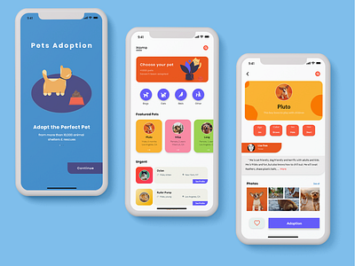 Pets Adoption adoption app design illustration new pet care pets ui ui design ux design