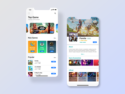 App Store UI app appstore design fornite game game design gamecenter games new store app uiux