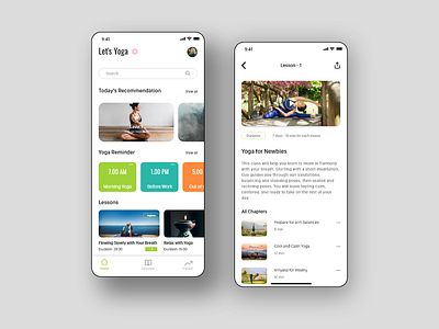Let's Yoga 🧘‍♀️ app concept course design ui ux yoga