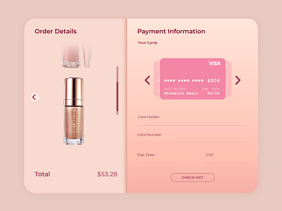 Daily UI 002: Credit Card Info checkout credit card dailyui dailyuichallenge interface makeup ui