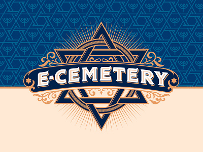 E-Cemetery branding cemetery design header icon icons identity illustration lettering logo logotype menorah pattern star star of david typography vector