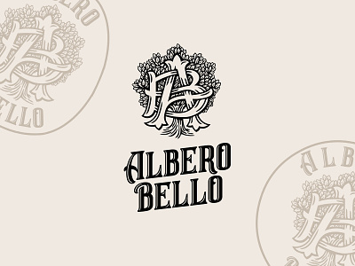 Albero Bello branding design icon identity illustration initial lettering logo logotype monogram monogram logo tree typography wood