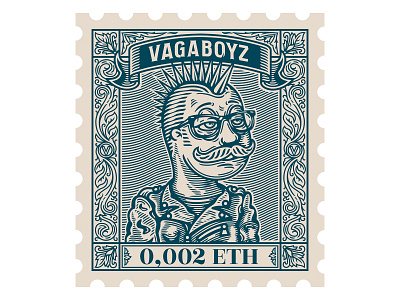 Vagaboyz Postage Stamp design engraving graphic design identity illustration nft postage stamp vagaboyz vector