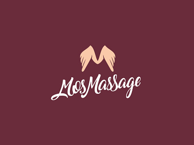 Mos Massage branding design hands icon identity lettering logo logotype massage salon spa vector wings