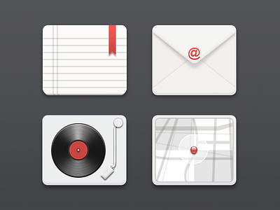 Icons email icon map music note ui