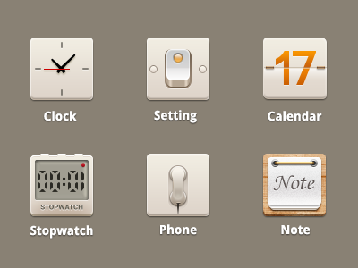 8 calendar clock note phone setting stopwatch