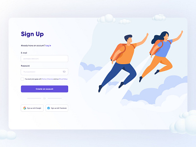 Daily UI #001 - Sign Up page daily dailyui design form illustration light log in registration sign in sign up sign up page ui ux web