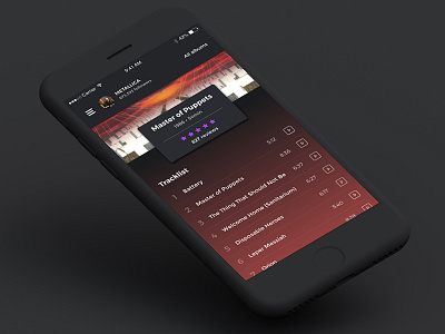 Heavy Metal App - Dark UI Concept (part 2)