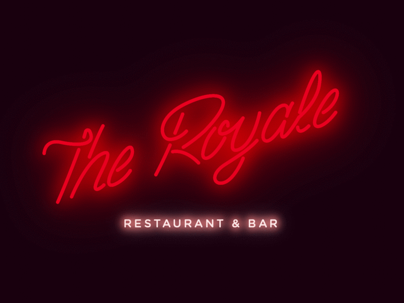 The Royale logo neon neon signage type design typography