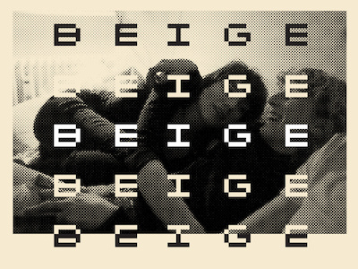 Beige beige glitch logo pixelation