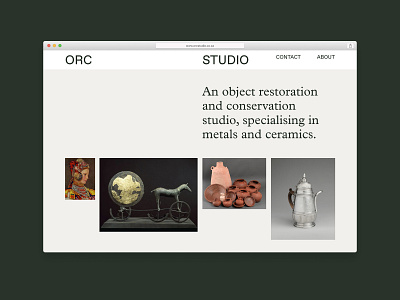 ORC Studios website design minimalist orc studio website