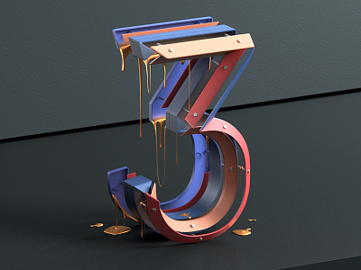 Number 3 for 36daysoftype 2017 3d 3d type architecture design numbers type design typo typography